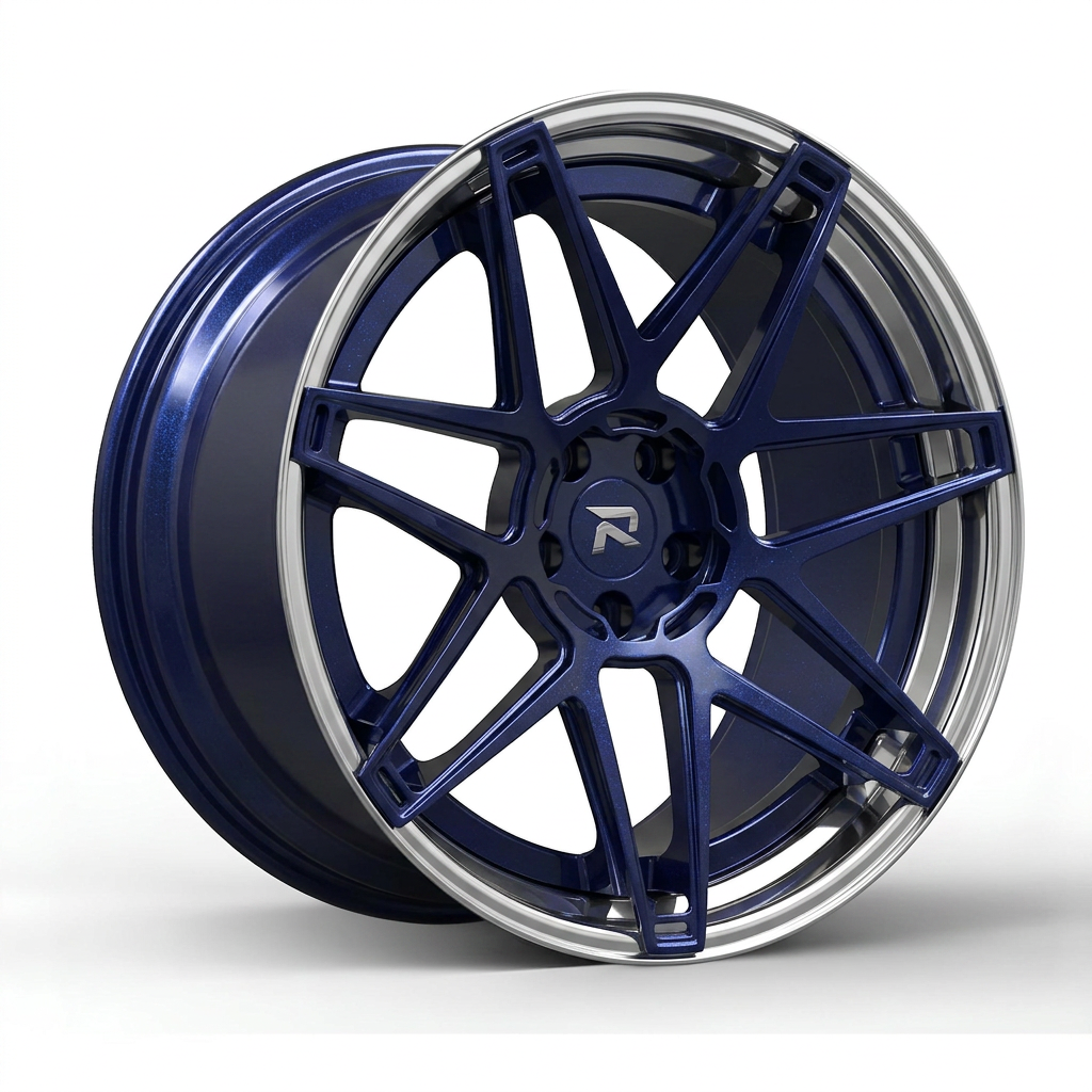 RZR CLXIV forged wheel — Midnight Blue Pearl / Polished Lip