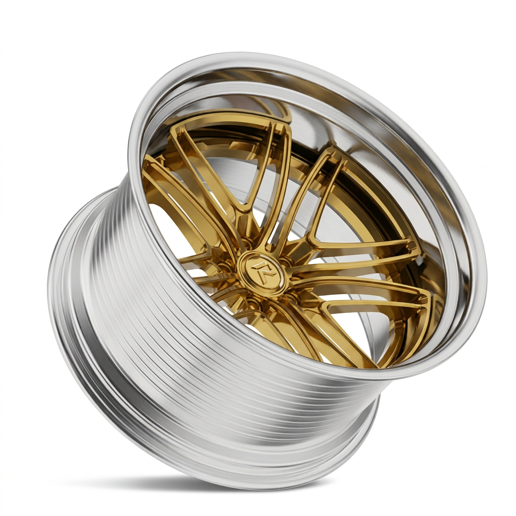 RZR LXVIII forged wheel — Gloss Gold / Machined Lip