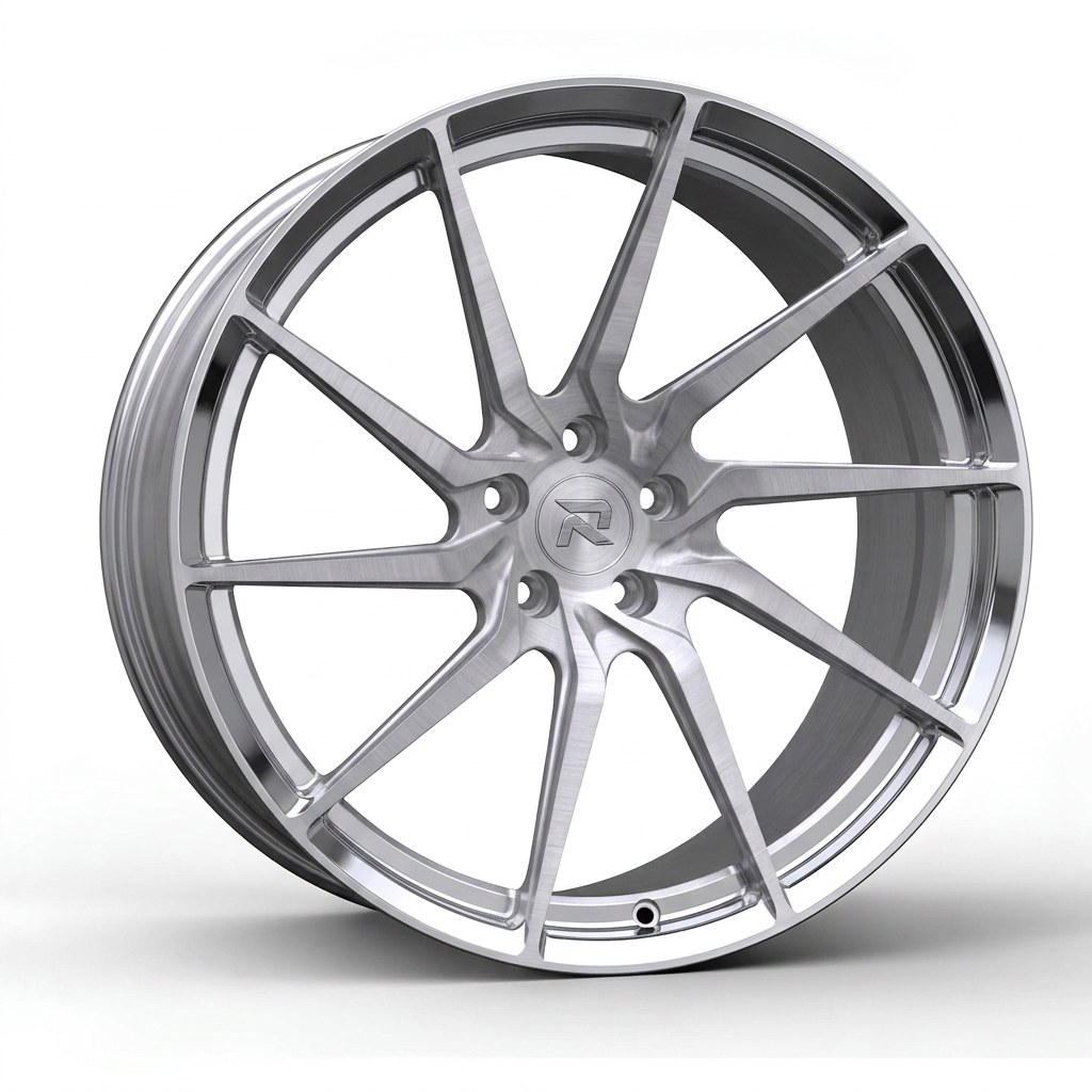 RZR CCIV forged wheel — Brushed Silver / Polished Lip