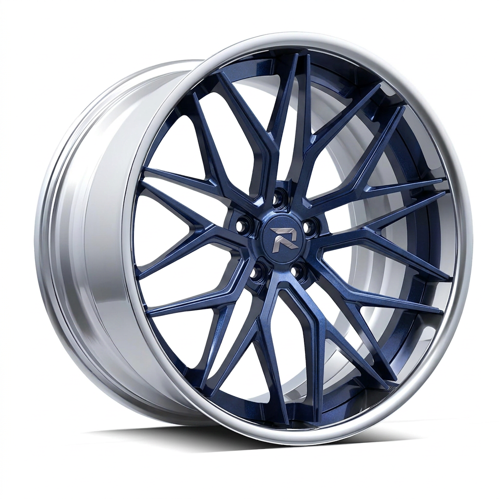 RZR XCV forged wheel — Midnight Blue Pearl / Polished Lip