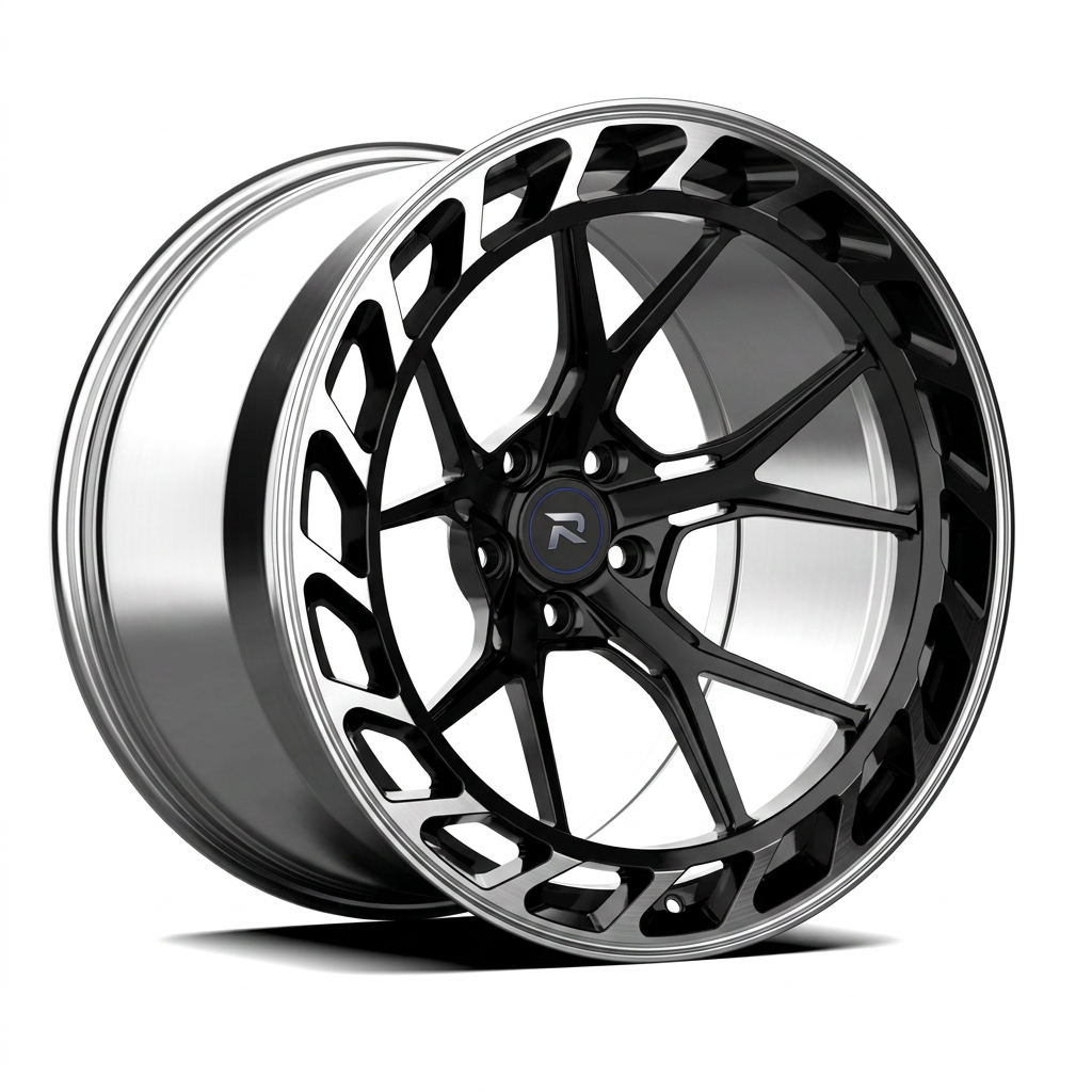 RZR CLXXXV forged wheel — Gloss Black / Polished Lip