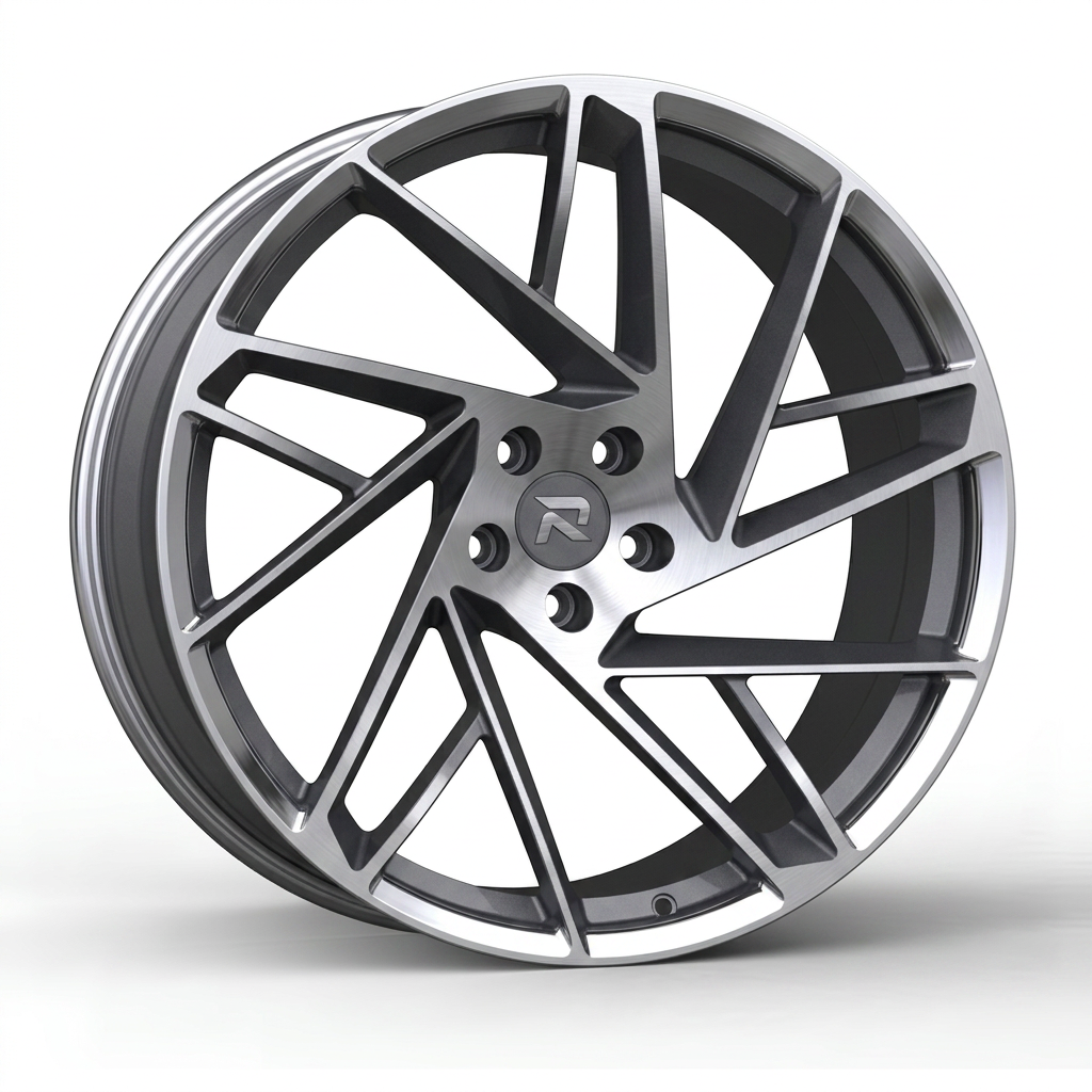 RZR CXIII forged wheel — Graphite Machined / Polished Lip