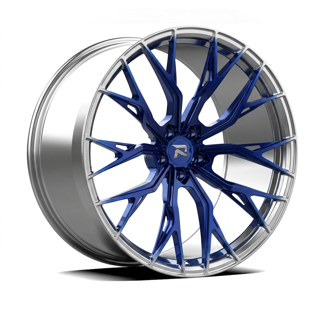 RZR CCII forged wheel — Candy Blue / Polished Lip