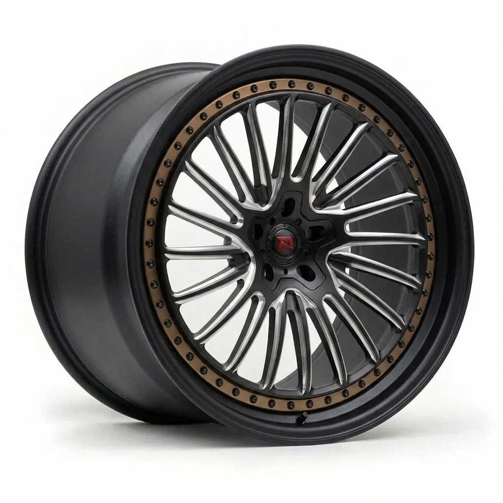 RZR XXV forged wheel — Matte Black / Milled Edges