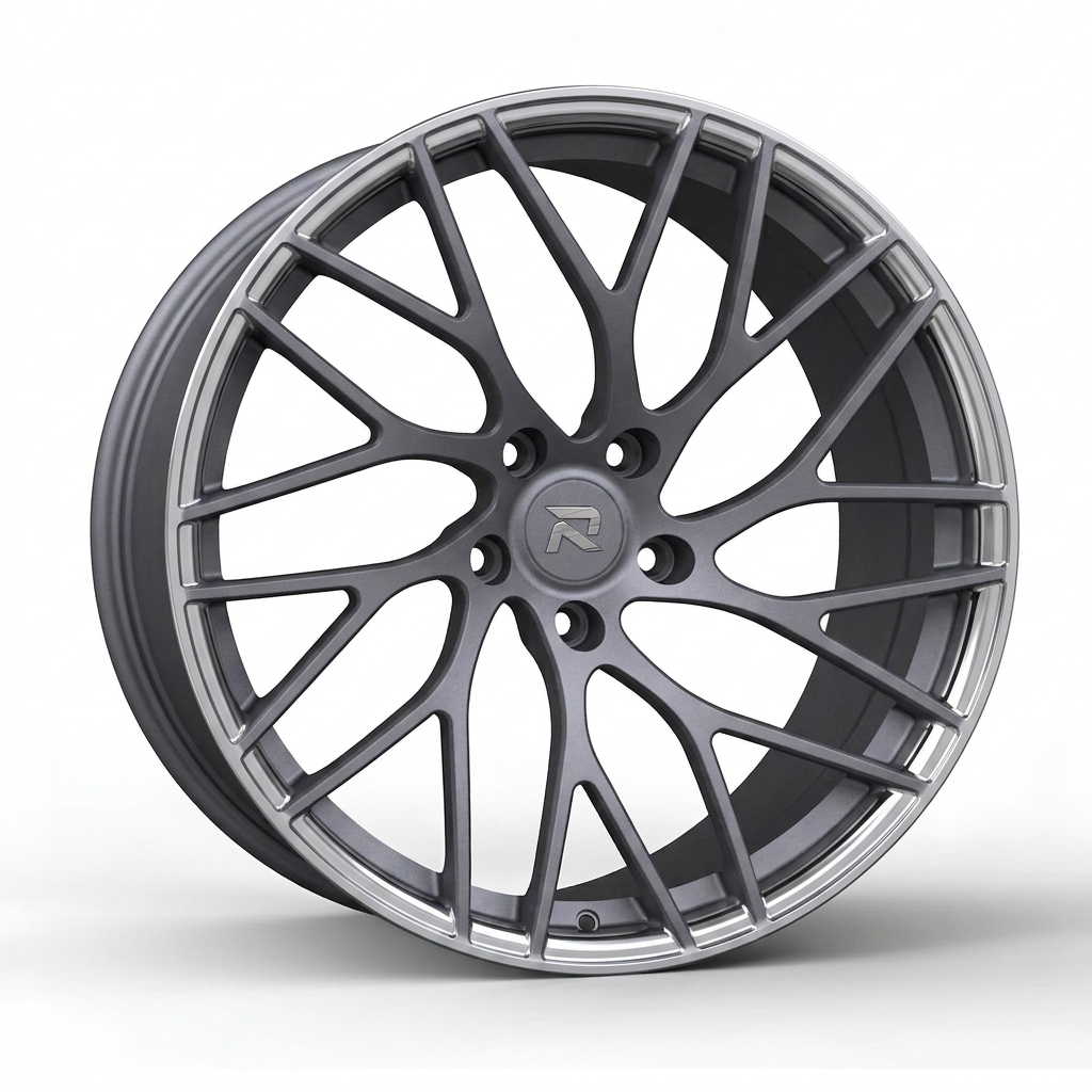 RZR CXIV forged wheel — Frozen Grey Matte / Polished Lip