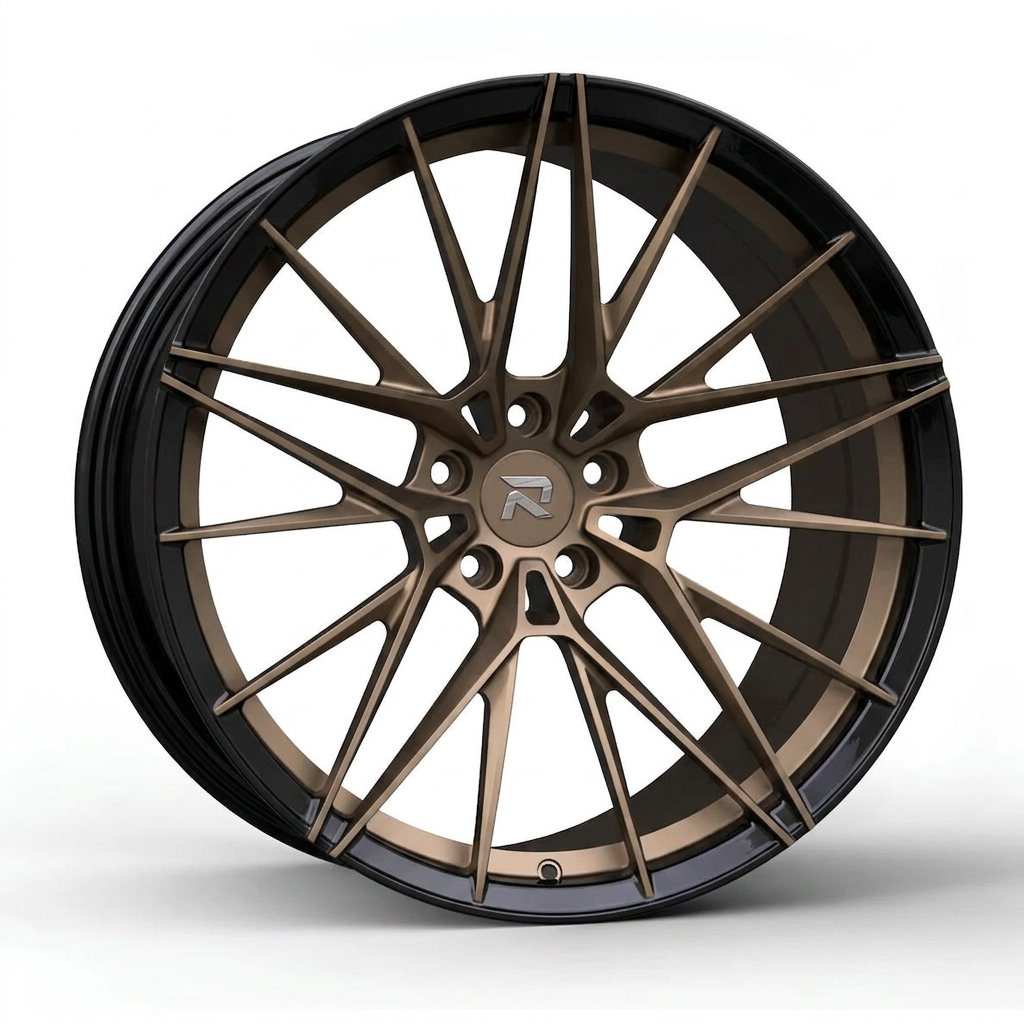 RZR CLXXXVII forged wheel — Satin Bronze / Gloss Black Lip