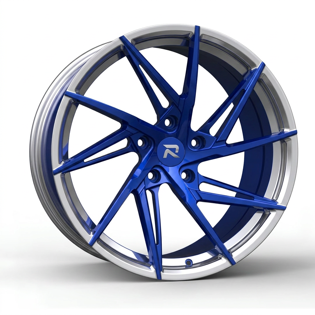 RZR CXII forged wheel — Candy Blue / Polished Lip