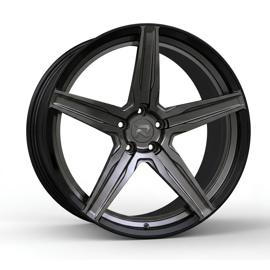RZR CXXVIII forged wheel — Smoked Chrome / Gloss Black