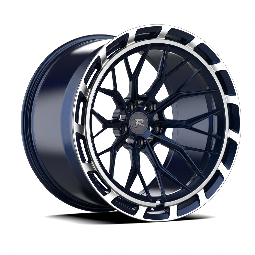 RZR CXLVIII forged wheel — Midnight Blue Pearl / Polished Lip