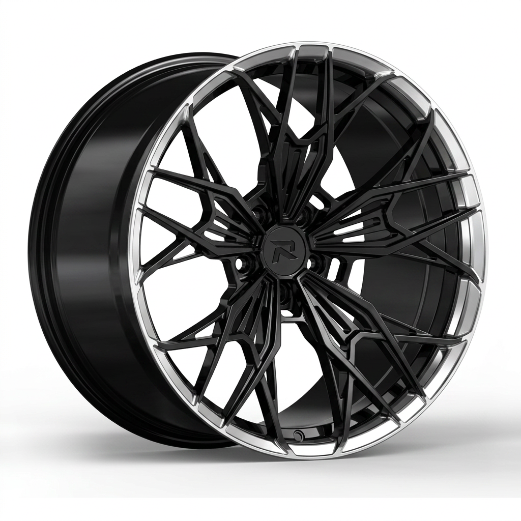 RZR CLXXXVI forged wheel — Gloss Black / Polished Lip