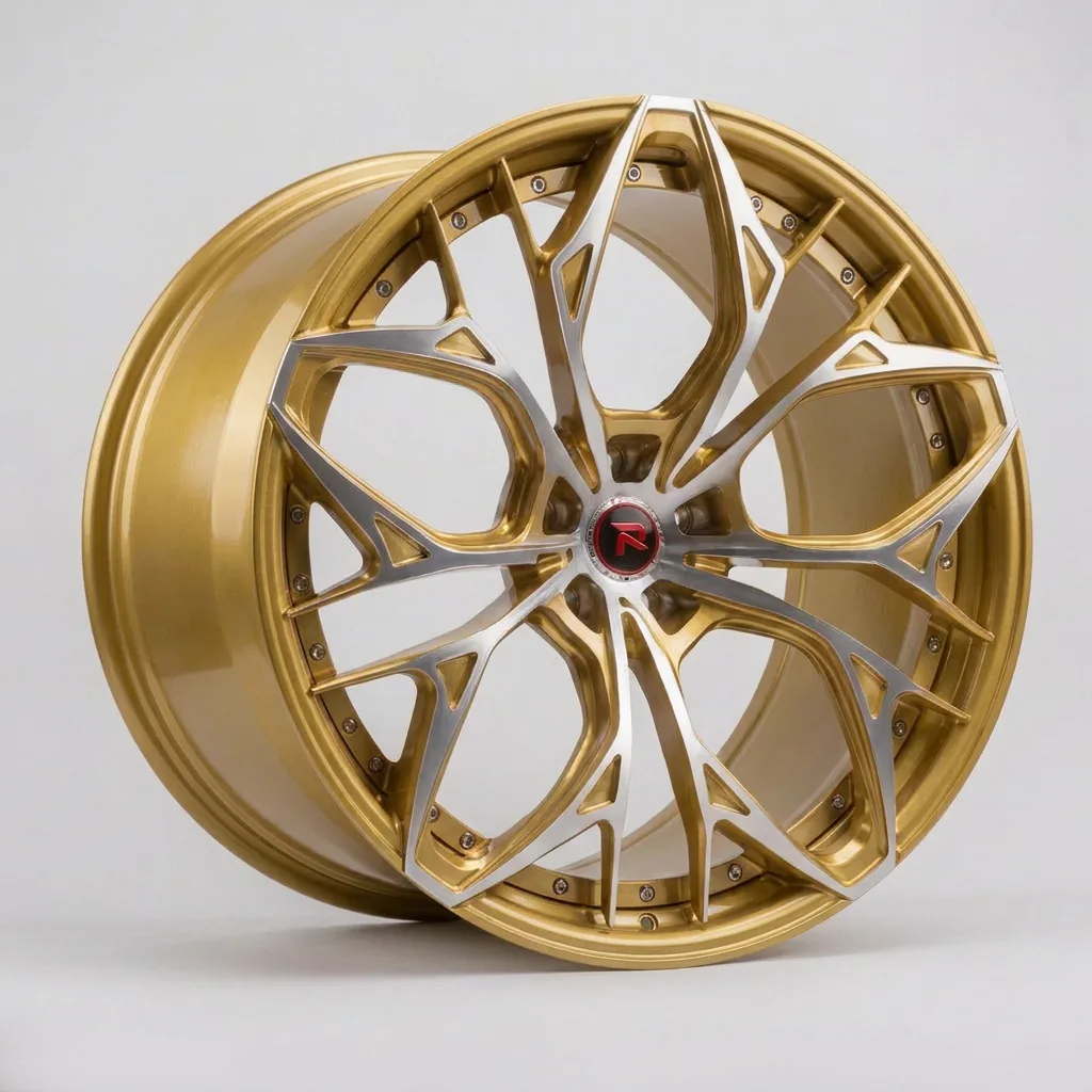 RZR XXII forged wheel — Brushed Gold / Machined Face