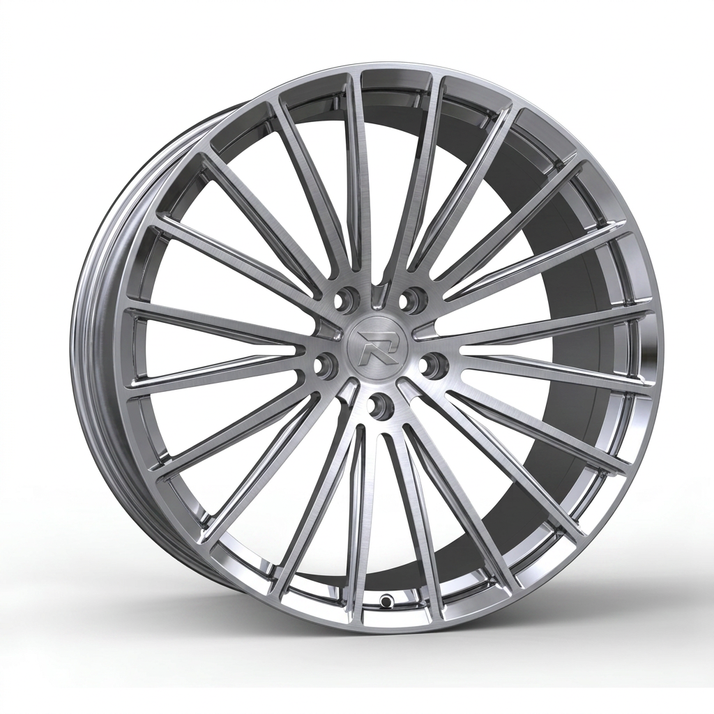 RZR CXXX forged wheel — Brushed Silver / Polished Lip