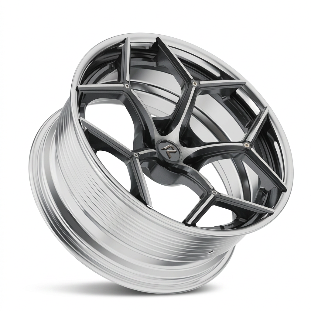 RZR LXI forged wheel — Graphite Machined / Polished Lip