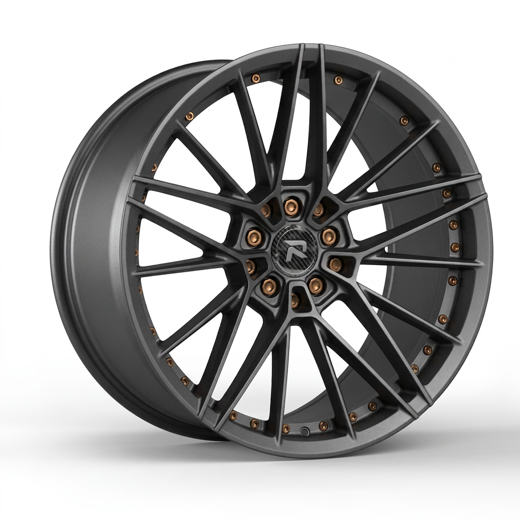 RZR CLVIII forged wheel — Matte Anthracite / Bronze Hardware