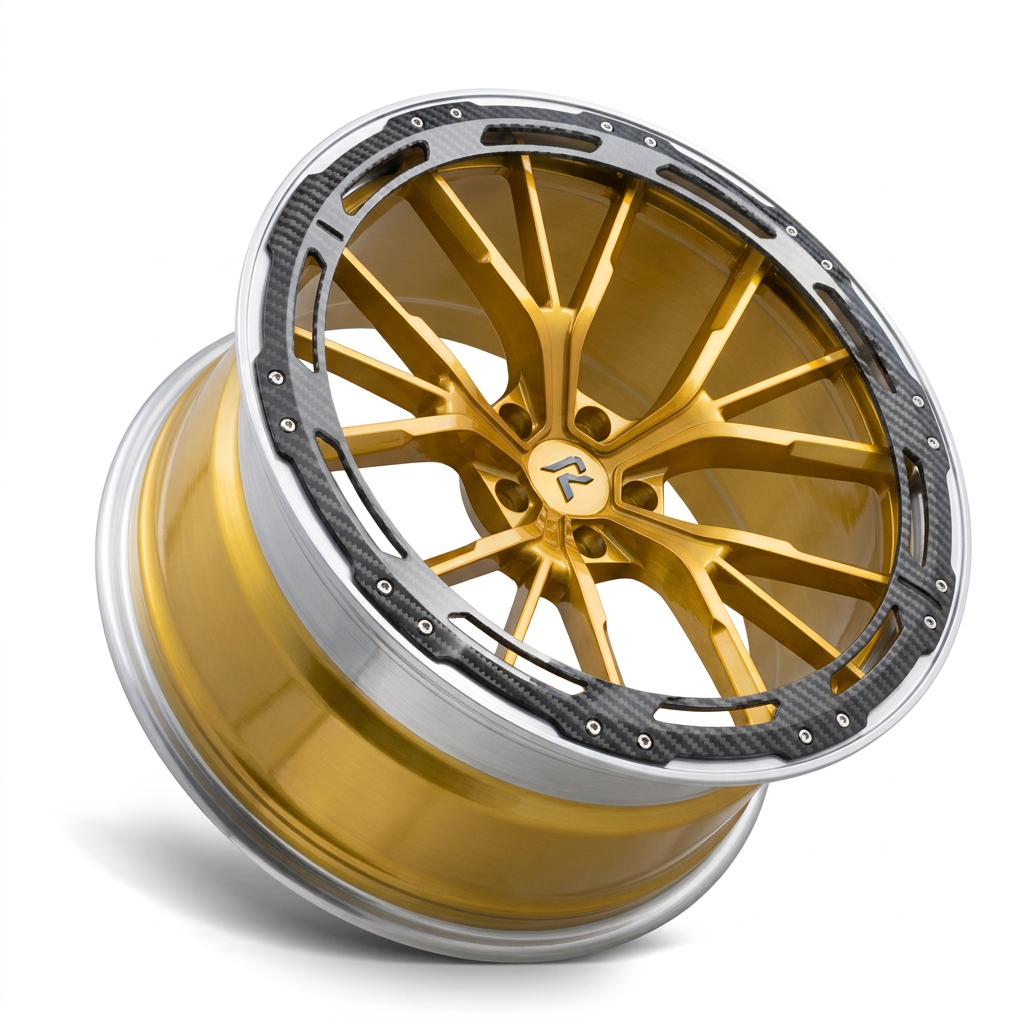 RZR LXXXIV forged wheel — Gloss Gold / Machined Lip