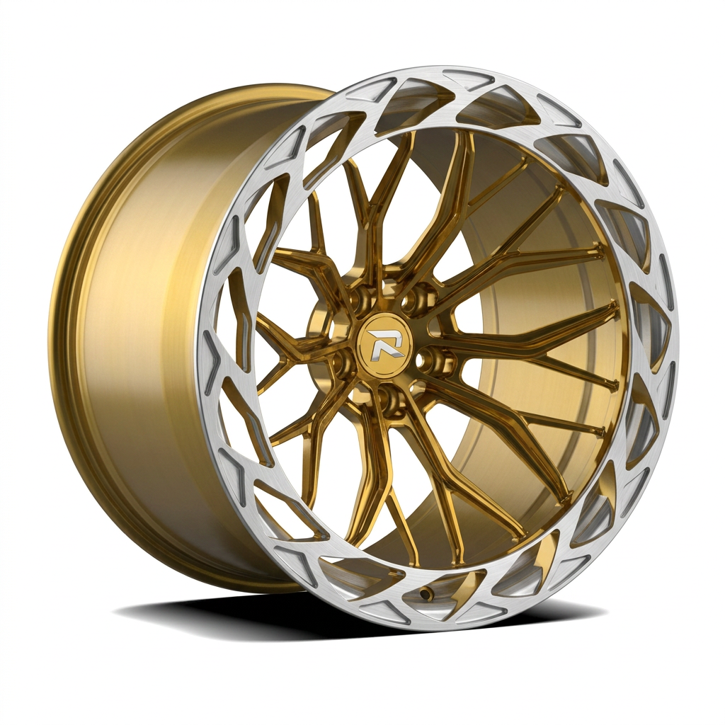 RZR CXXXIX forged wheel — Gloss Gold / Machined Lip