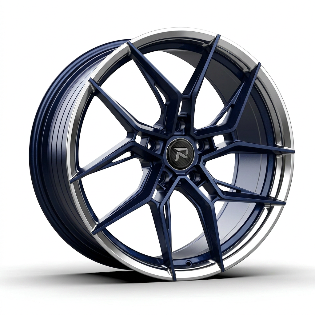 RZR CXXII forged wheel — Midnight Blue Pearl / Polished Lip