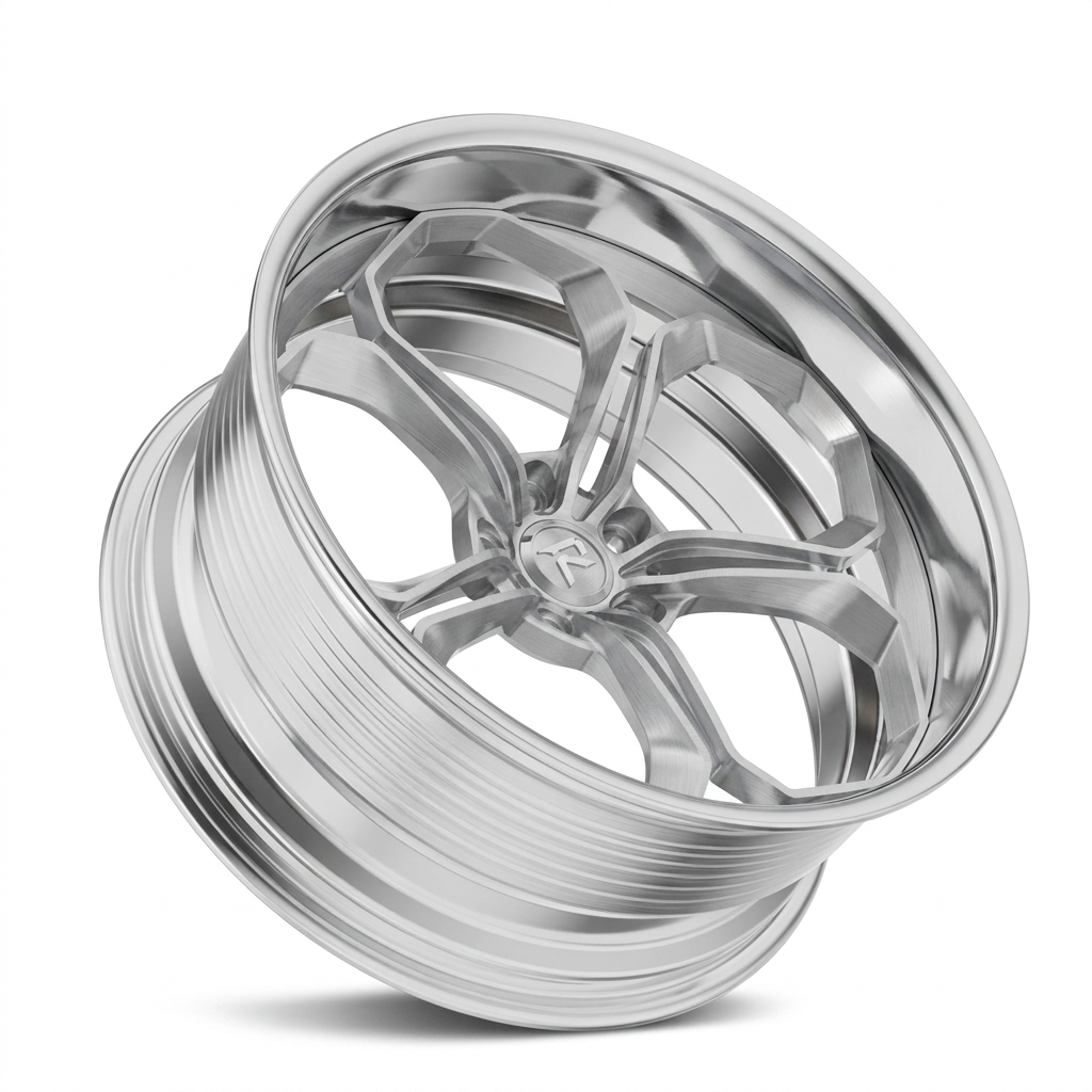 RZR LXIV forged wheel — Brushed Silver / Polished Lip