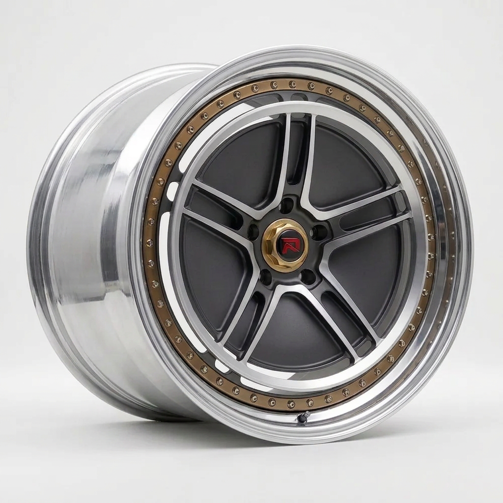 RZR XL forged wheel — Graphite Machined / Polished Lip