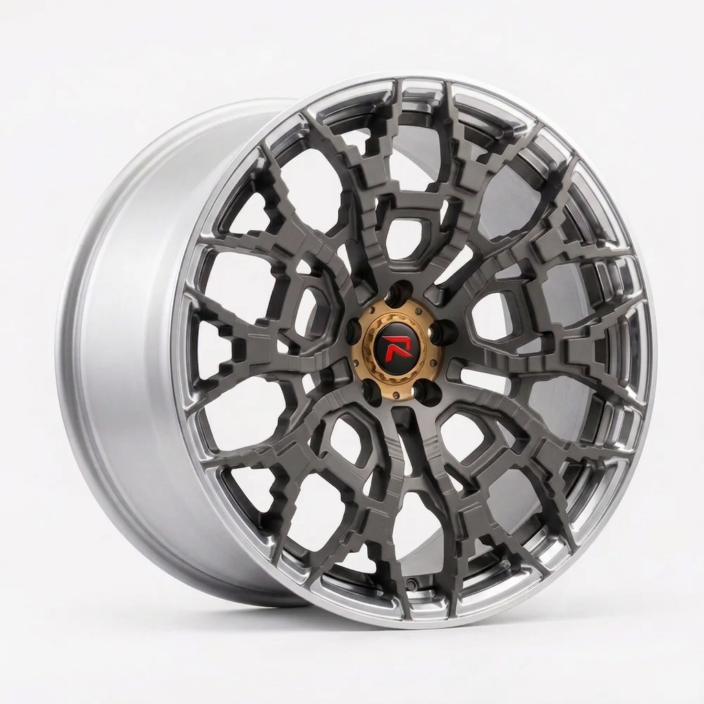 RZR XLIX forged wheel — Frozen Grey Matte / Polished Lip