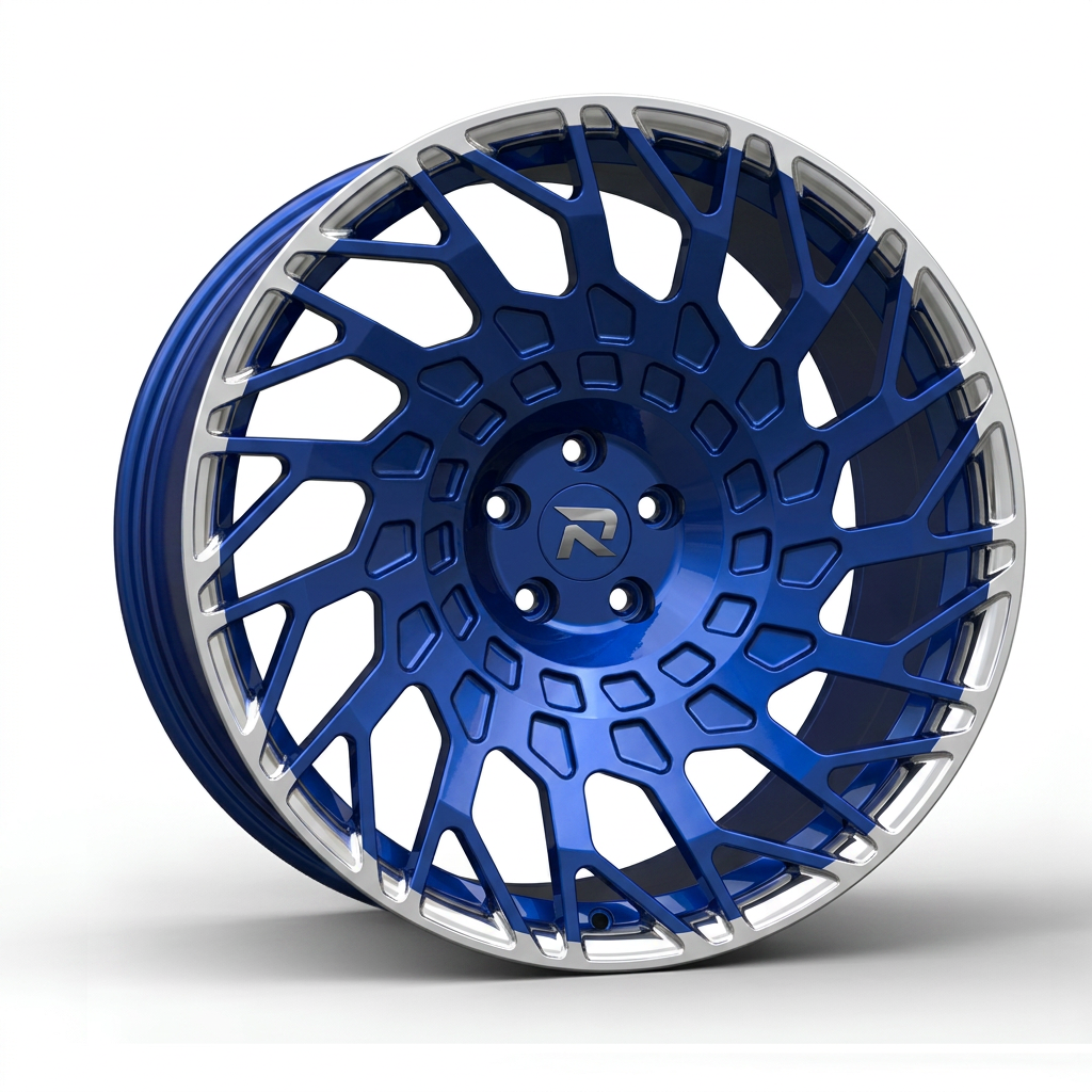 RZR CXLVII forged wheel — Candy Blue / Polished Lip