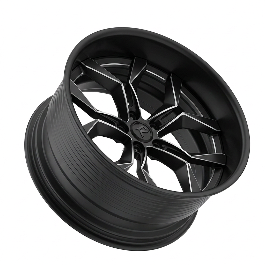 RZR LIX forged wheel — Matte Black / Milled Edges