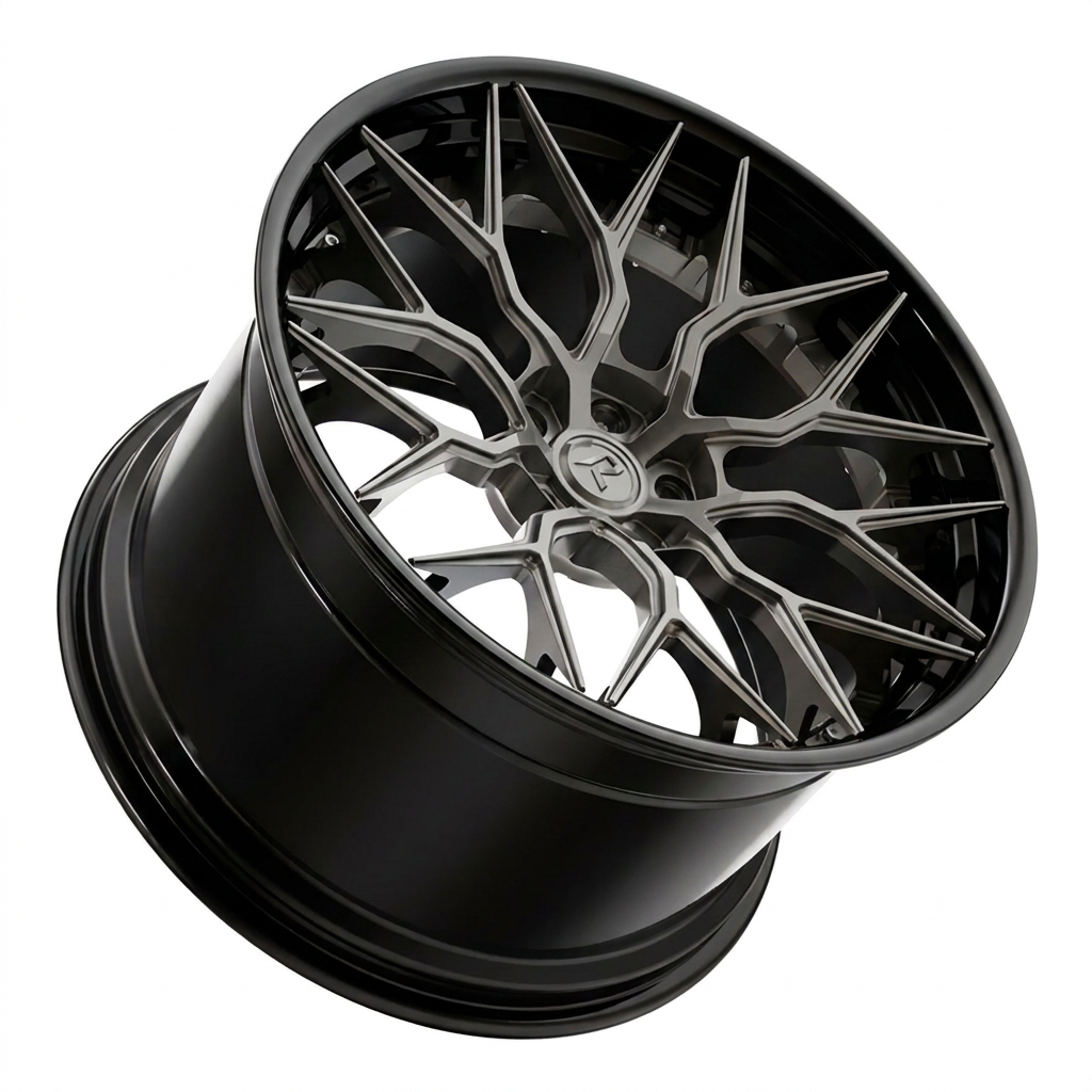 RZR I forged wheel — Smoked Chrome / Gloss Black