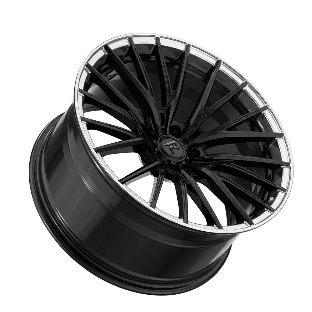 RZR LXXVI forged wheel — Gloss Black / Polished Lip