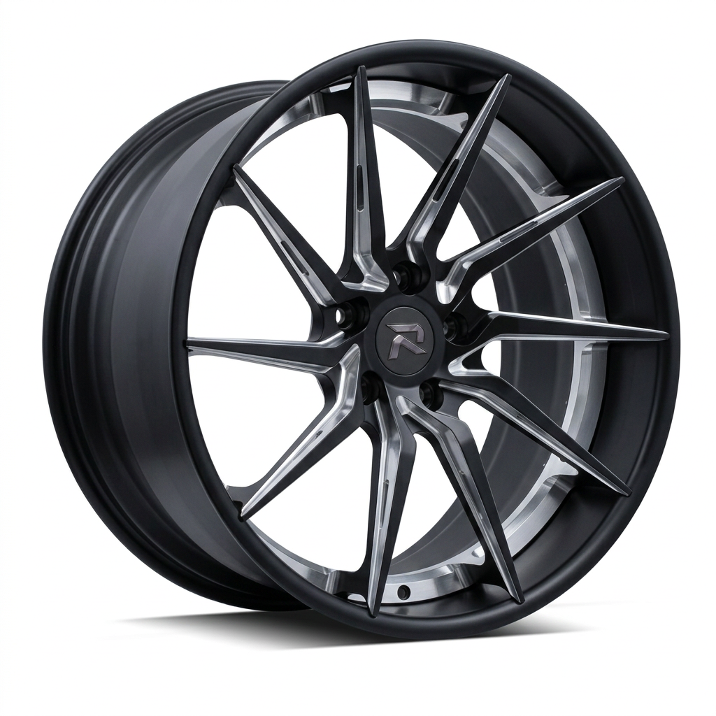 RZR XCIV forged wheel — Matte Black / Milled Edges