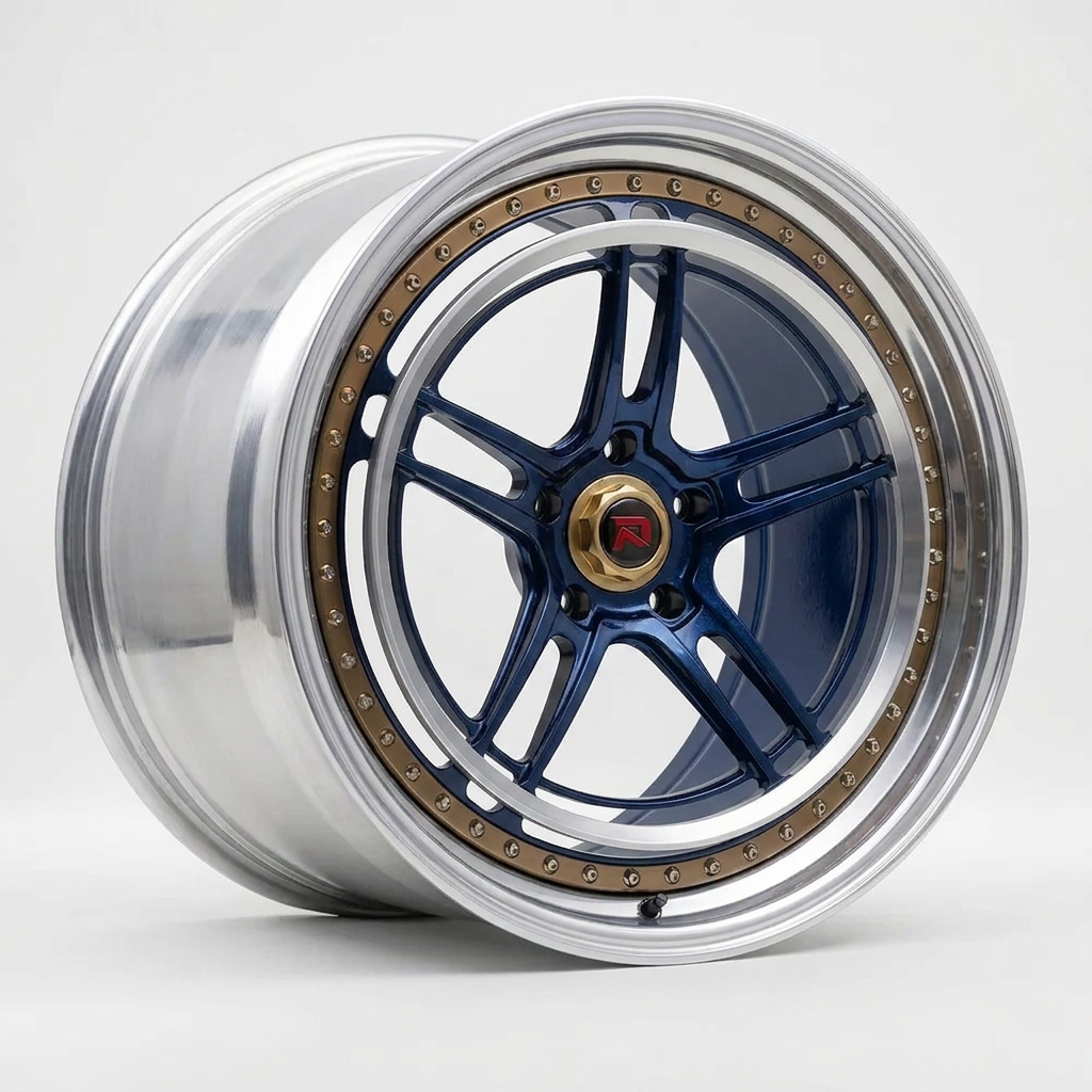 RZR XL forged wheel — Midnight Blue Pearl / Polished Lip