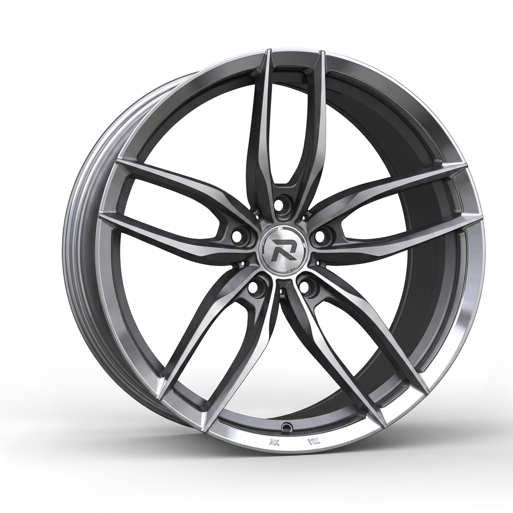 RZR CXCIII forged wheel — Graphite Machined / Polished Lip