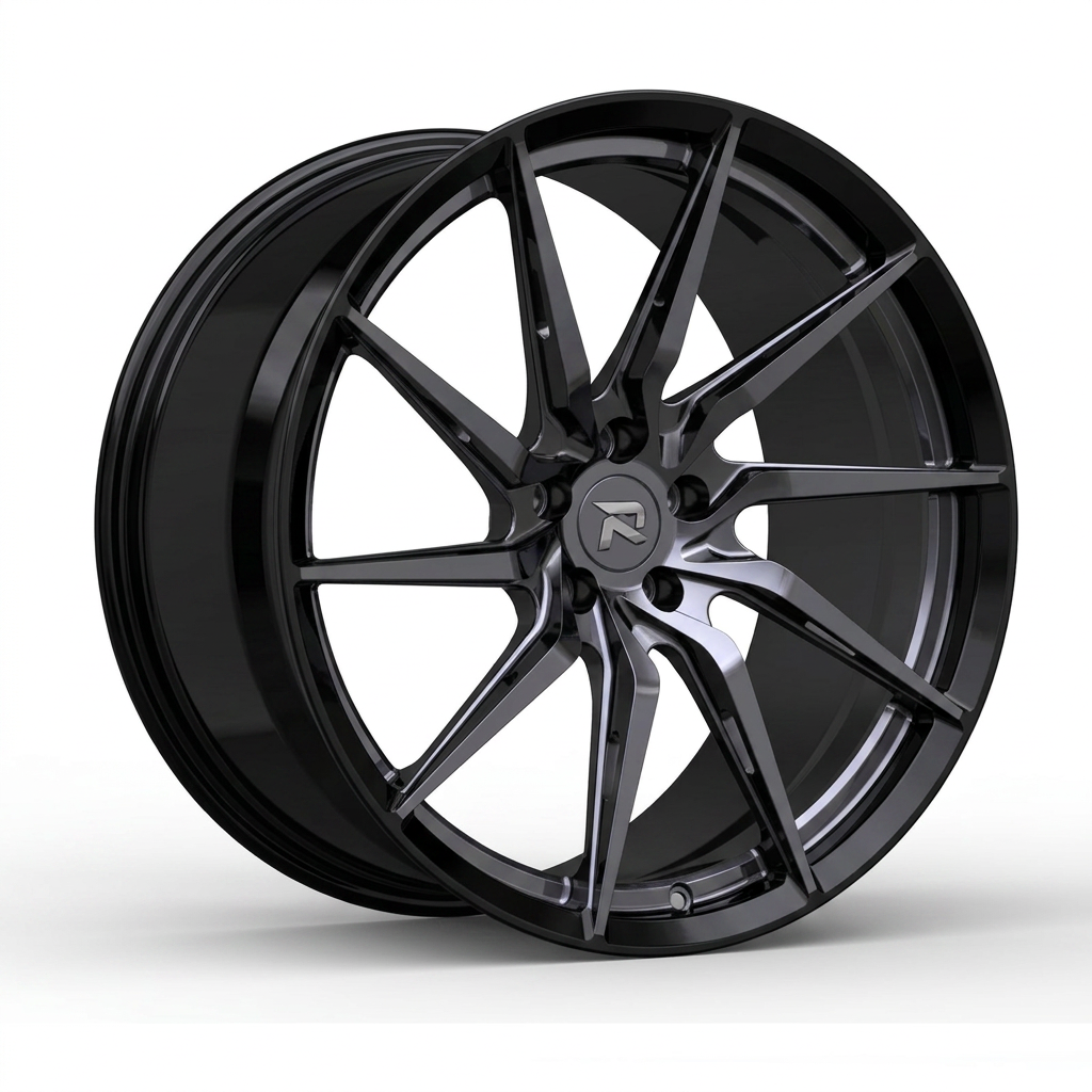 RZR CXLIV forged wheel — Smoked Chrome / Gloss Black