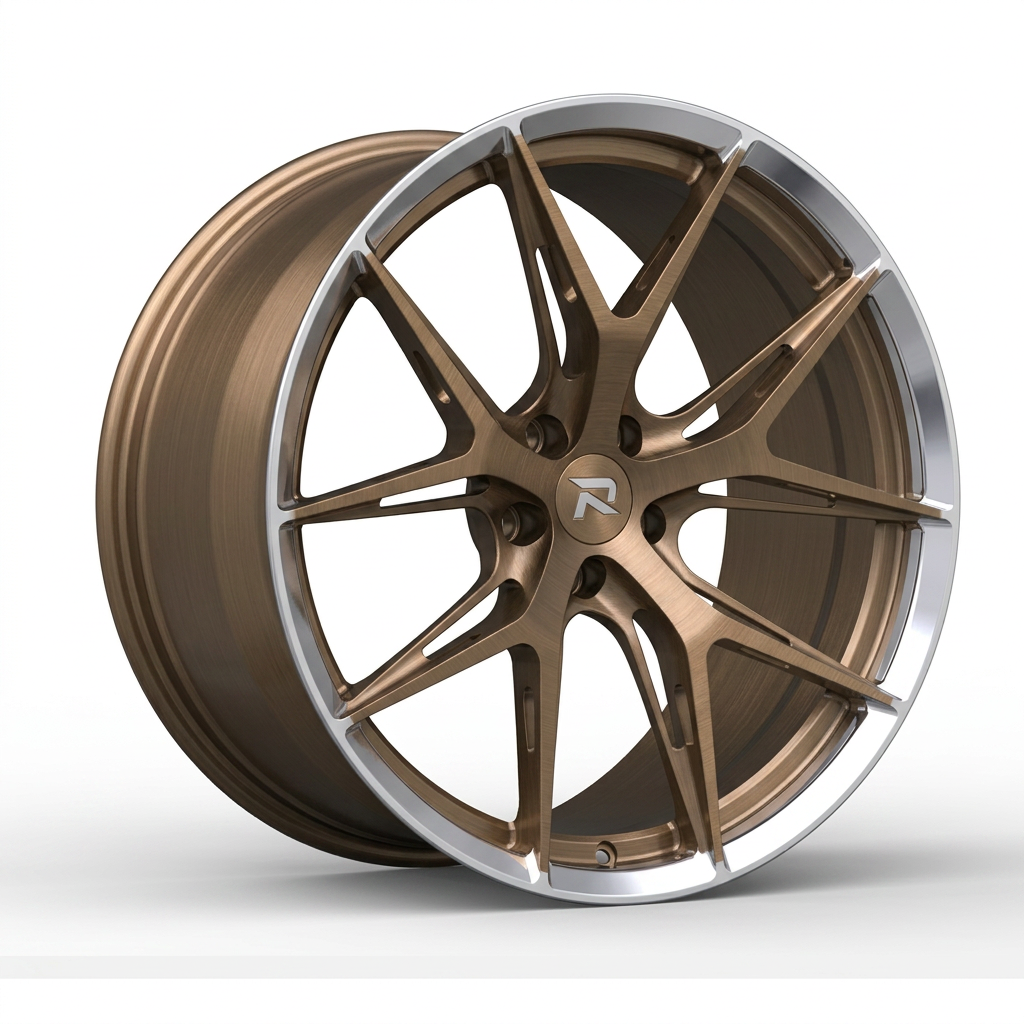 RZR CXCVII forged wheel — Brushed Bronze / Polished Lip