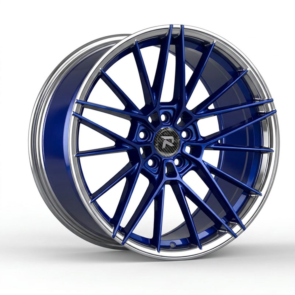 RZR CLVIII forged wheel — Candy Blue / Polished Lip