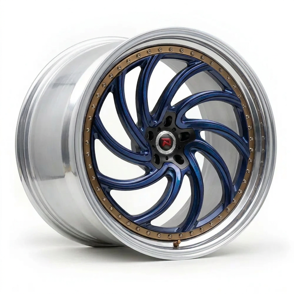 RZR XXIII forged wheel — Midnight Blue Pearl / Polished Lip