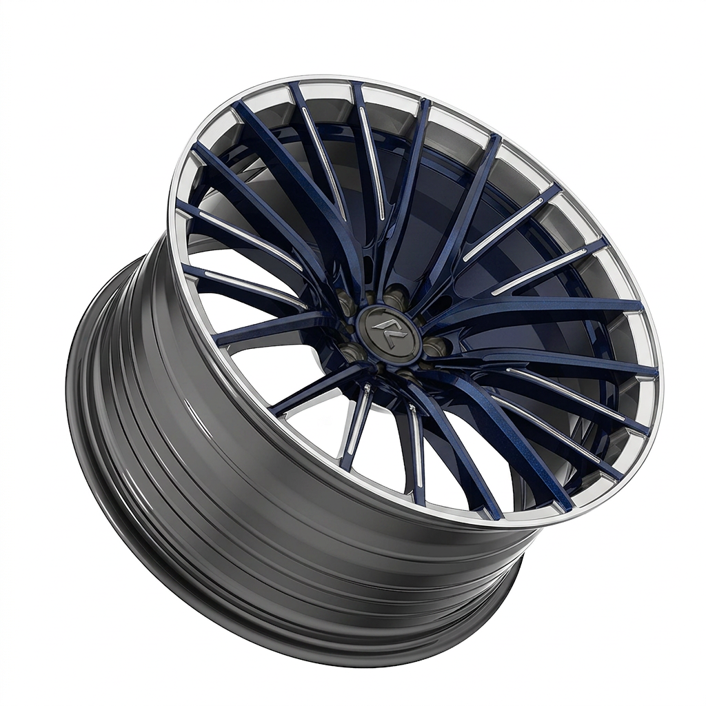 RZR LXXVI forged wheel — Midnight Blue Pearl / Polished Lip