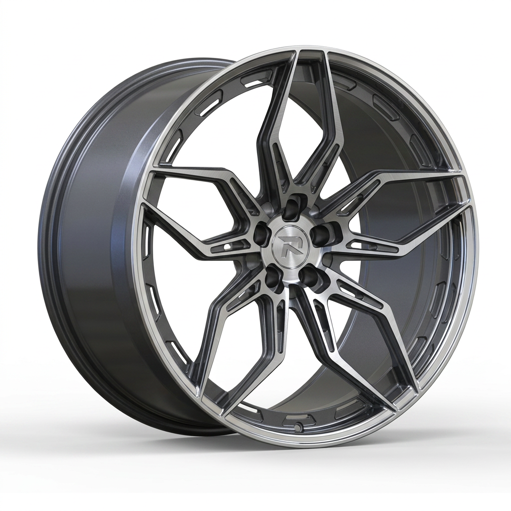 RZR CL forged wheel — Graphite Machined / Polished Lip