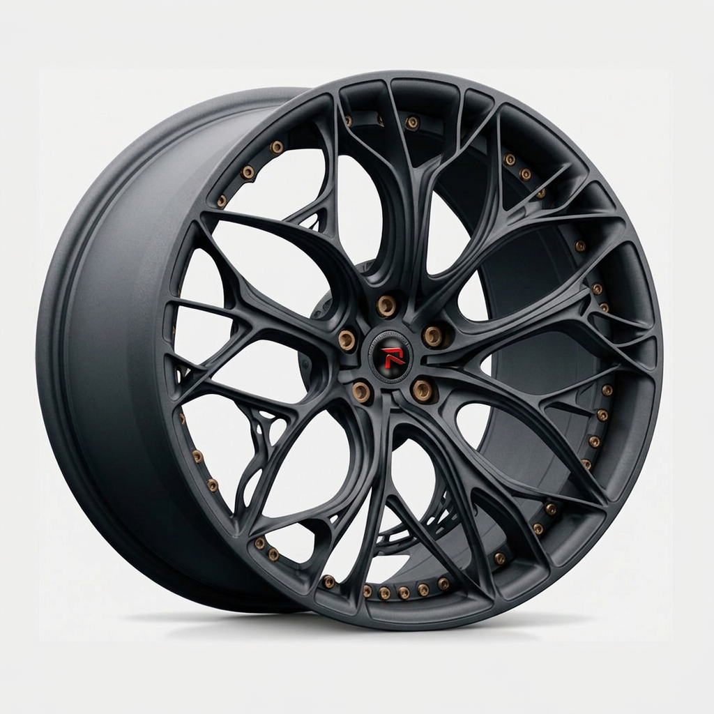 RZR XXI forged wheel — Matte Anthracite / Bronze Hardware