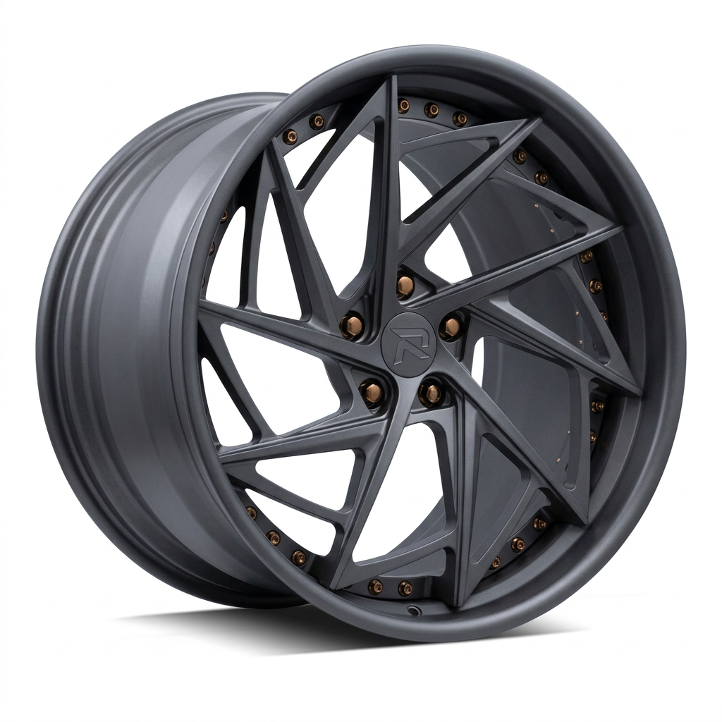 RZR XCVI forged wheel — Matte Anthracite / Bronze Hardware