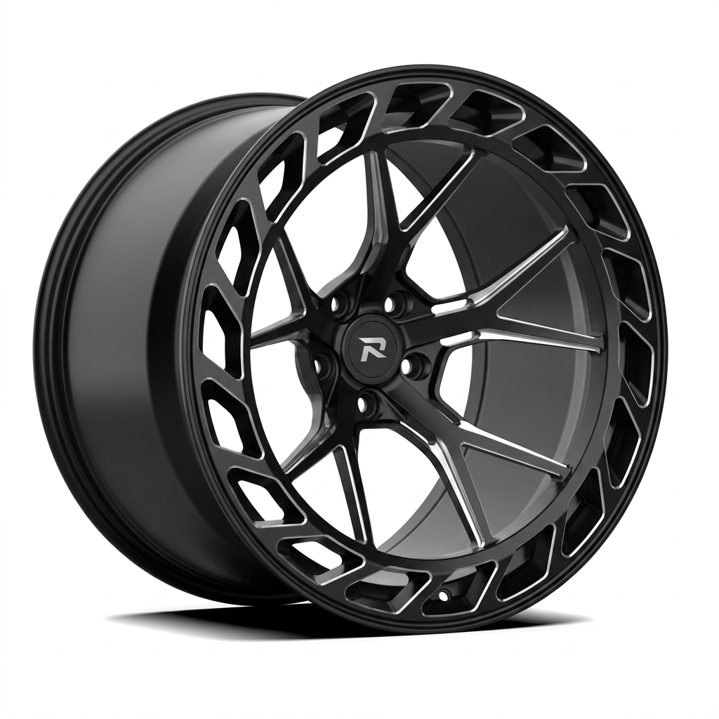 RZR CLXXXV forged wheel — Matte Black / Milled Edges