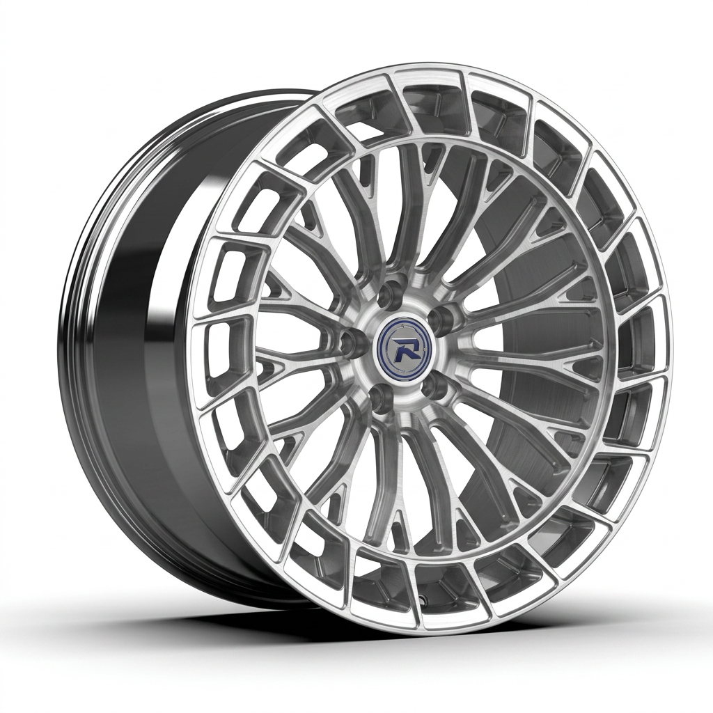 RZR CXIX forged wheel — Brushed Silver / Polished Lip