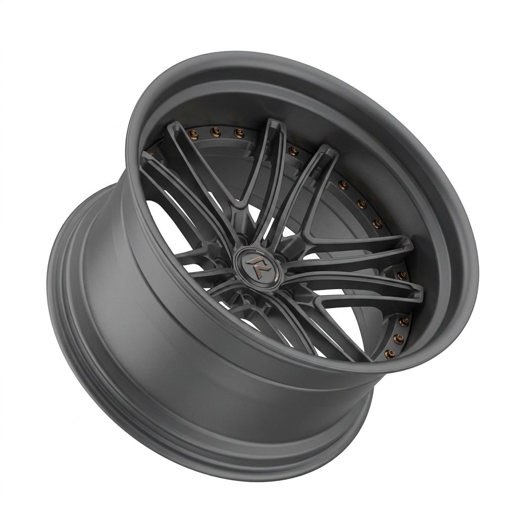 RZR LXVIII forged wheel — Matte Anthracite / Bronze Hardware