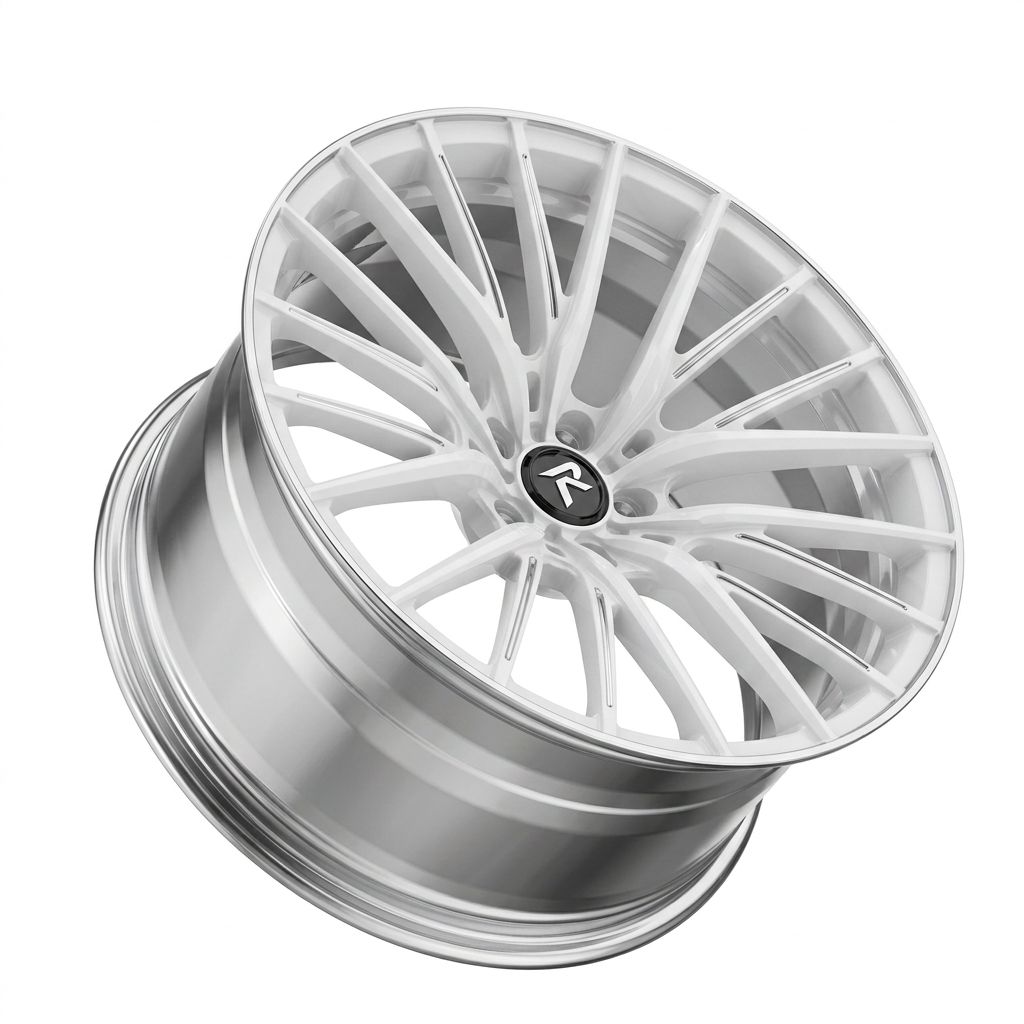 RZR LXXVI forged wheel — Gloss White / Polished Lip