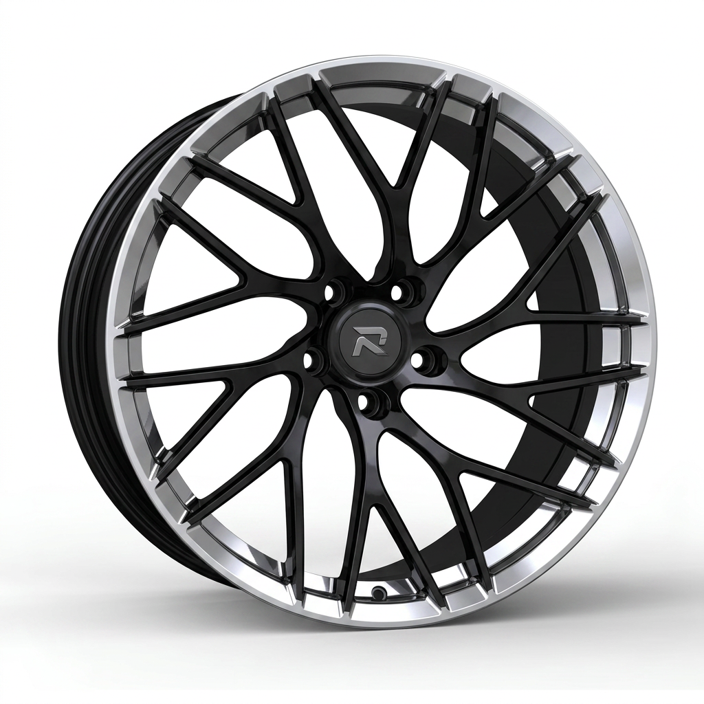 RZR CXIV forged wheel — Gloss Black / Polished Lip