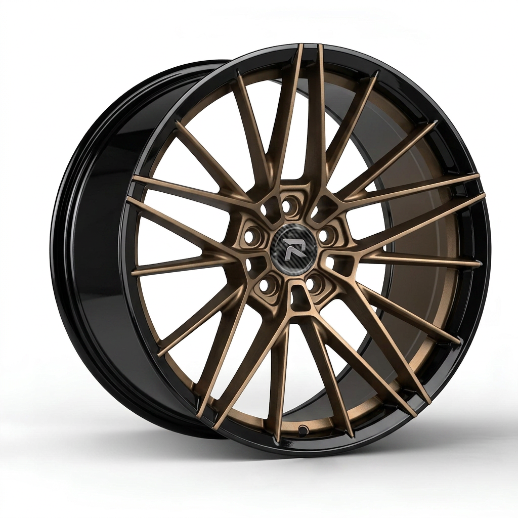 RZR CLVIII forged wheel — Satin Bronze / Gloss Black Lip