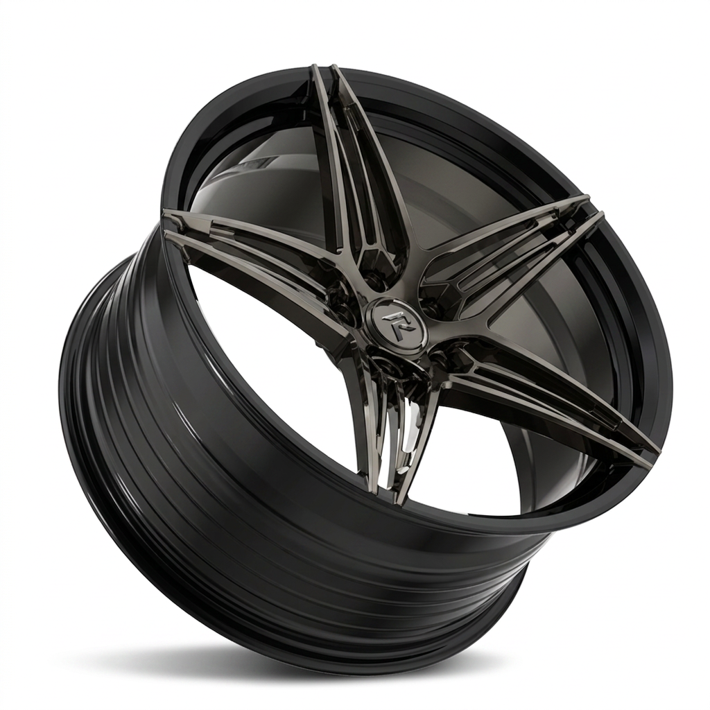 RZR LXXX forged wheel — Smoked Chrome / Gloss Black