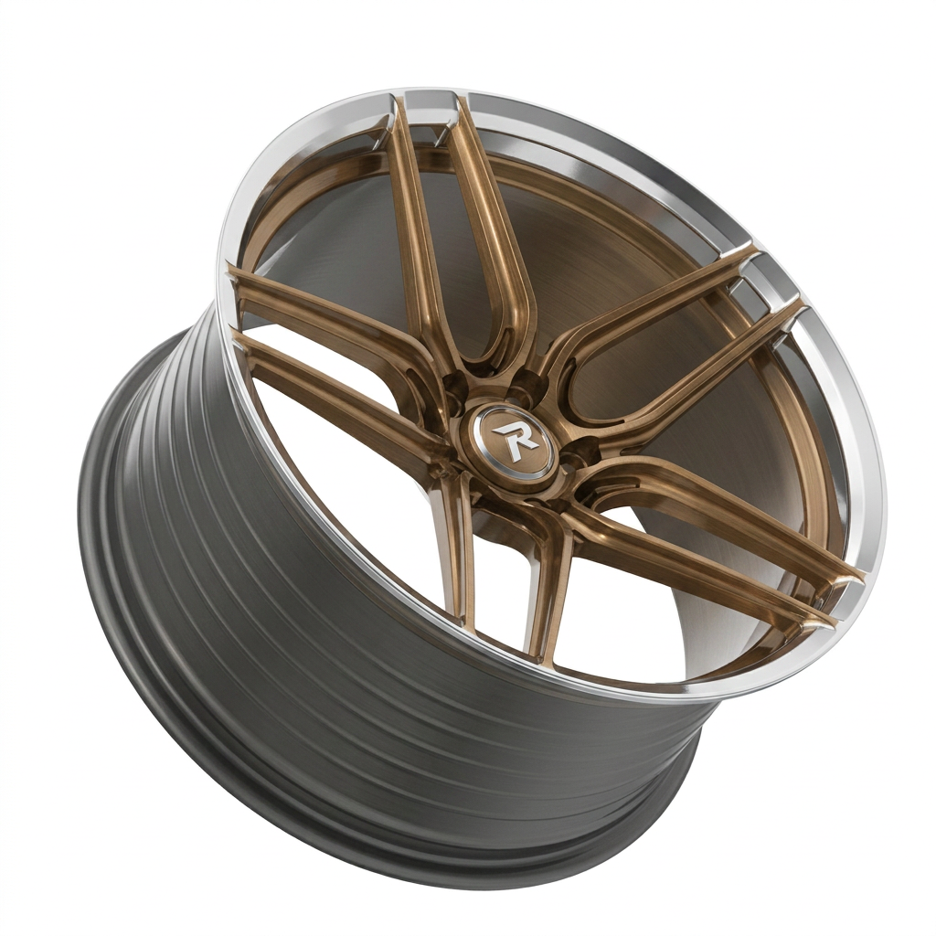 RZR XCI forged wheel — Brushed Bronze / Polished Lip