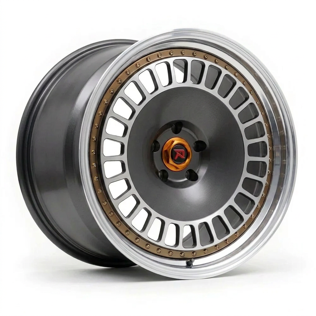 RZR XLI forged wheel — Graphite Machined / Polished Lip
