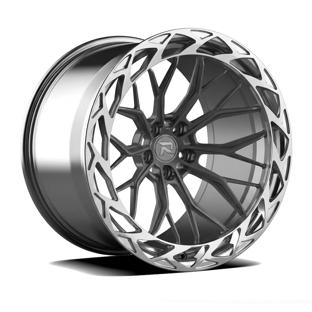 RZR CXXXIX forged wheel — Frozen Grey Matte / Polished Lip