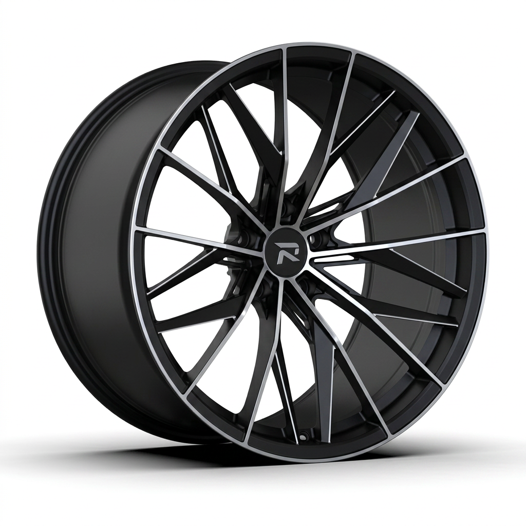 RZR CXXXVIII forged wheel — Matte Black / Milled Edges